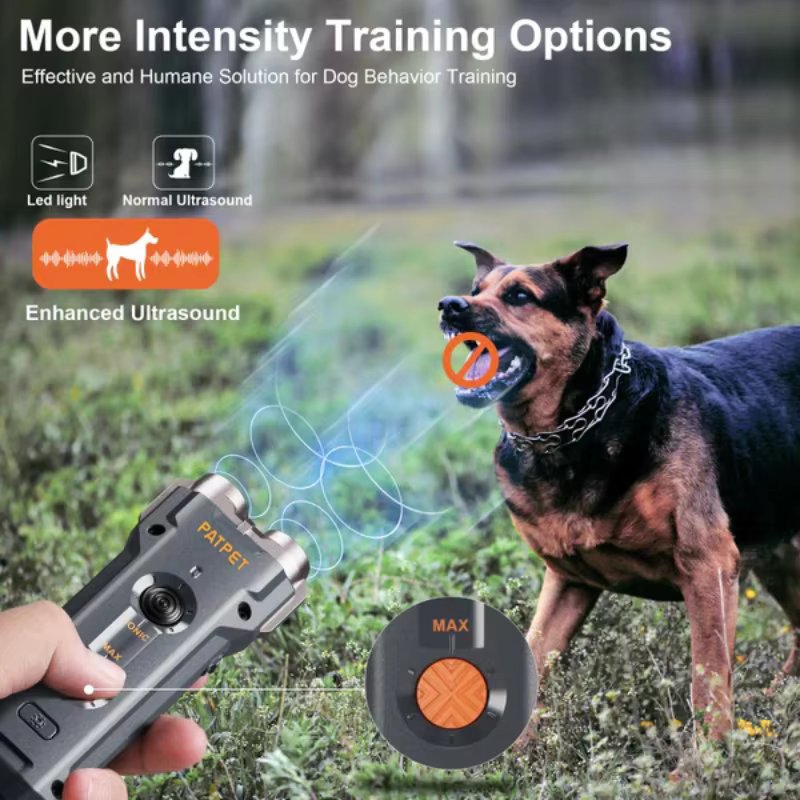 Ultrasonic Dog Behavior Training Device with LED Light