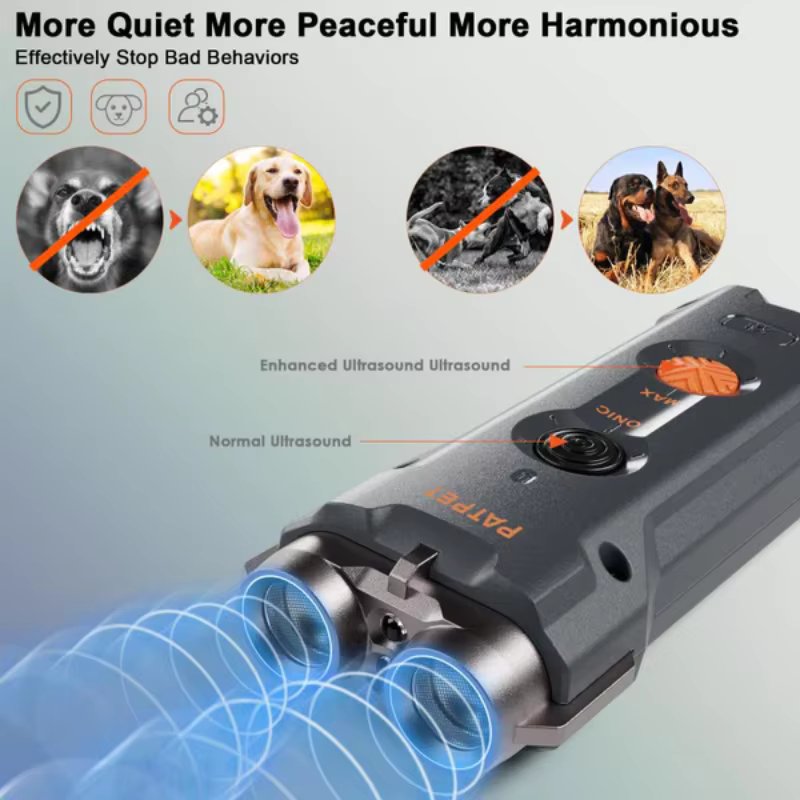 Ultrasonic Dog Behavior Training Device with LED Light