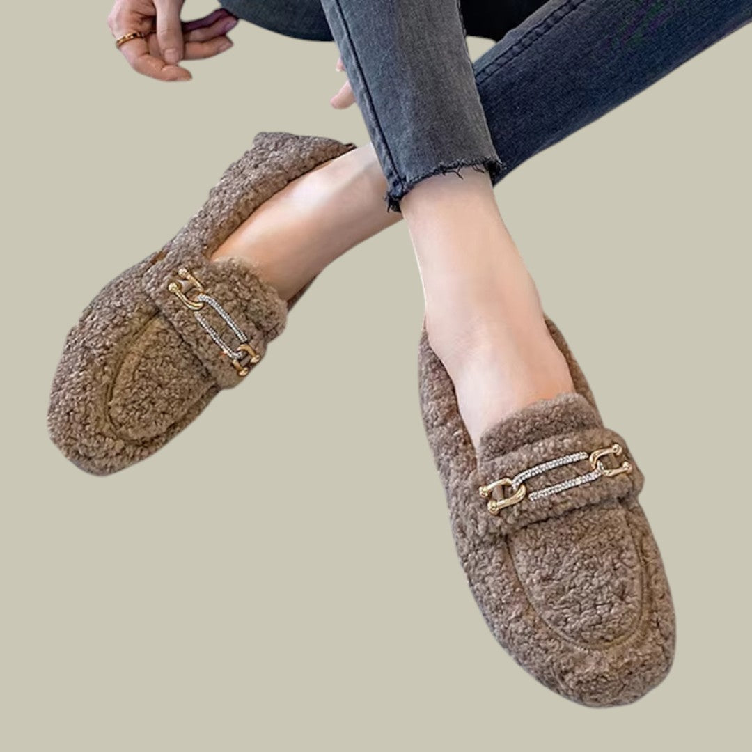 Elnoro | Women's Elegant Wool Slip On Loafers