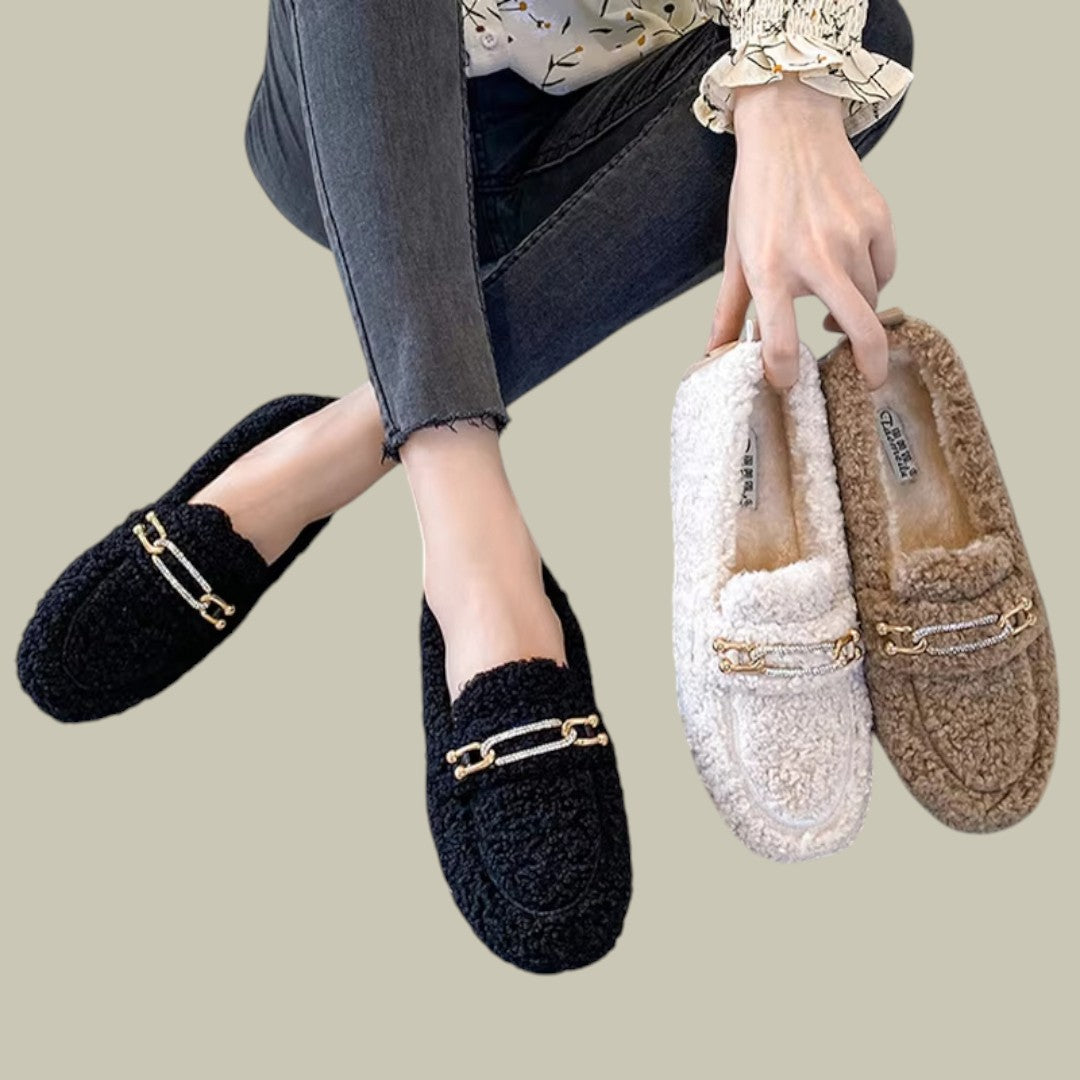 Elnoro | Women's Elegant Wool Slip On Loafers