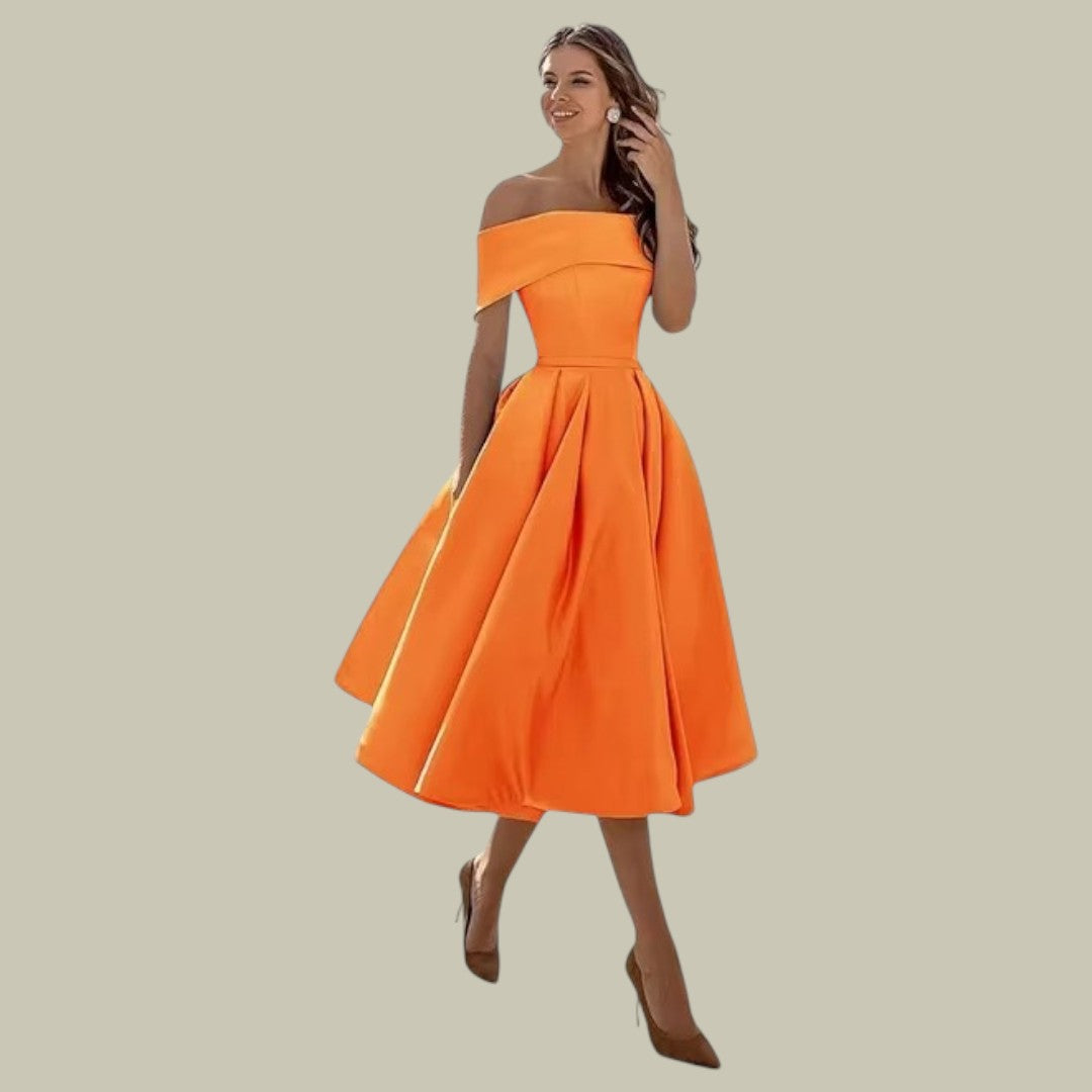 Samantha | Women's Chic Off-Shoulder Midi Dress